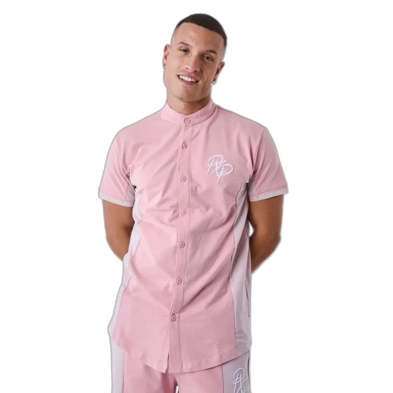 Image of Project X Paris Two-tone mao collar shirt Project X Paris Rose Male S