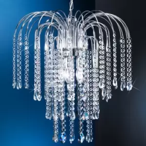 Image of Pioggia 5 Light Pendant Ceiling Light, Chrome