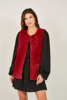 Image of Red Faux Fur Gilet