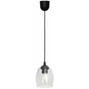 Image of Helam Lighting - Helam Brillant Dome Pendant Ceiling Light Black, Transparent 1.15cm