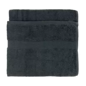 Image of Loft Combed Cotton Bath Towel Blue Slate