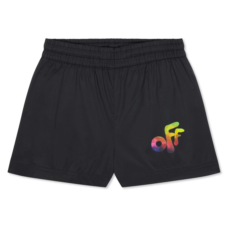 Image of Off White Kids Beach Boxer Shorts Black/Multi male 4Y