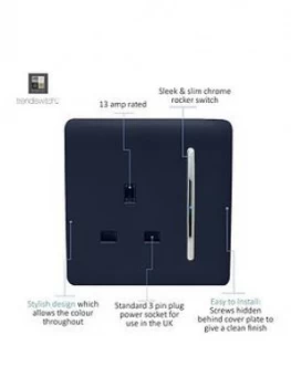 Image of Trendiswitch 1G 13A Switched Socket Navy