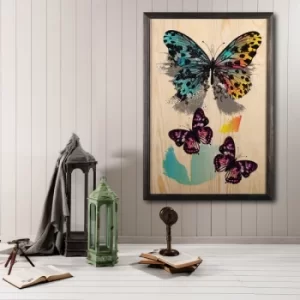 Image of Butterfly Dream Multicolor Decorative Framed Wooden Painting