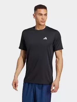 Image of adidas Performance Train Essentials Training T-Shirt - Black/White, Size XS, Men