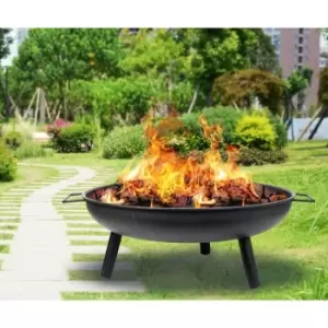 Image of 58cm Round Outdoor Garden Patio Heater Charcoal Log Wood Burner Durable Iron Fire Pit Bowl for Camping Picnic Heating - Schallen