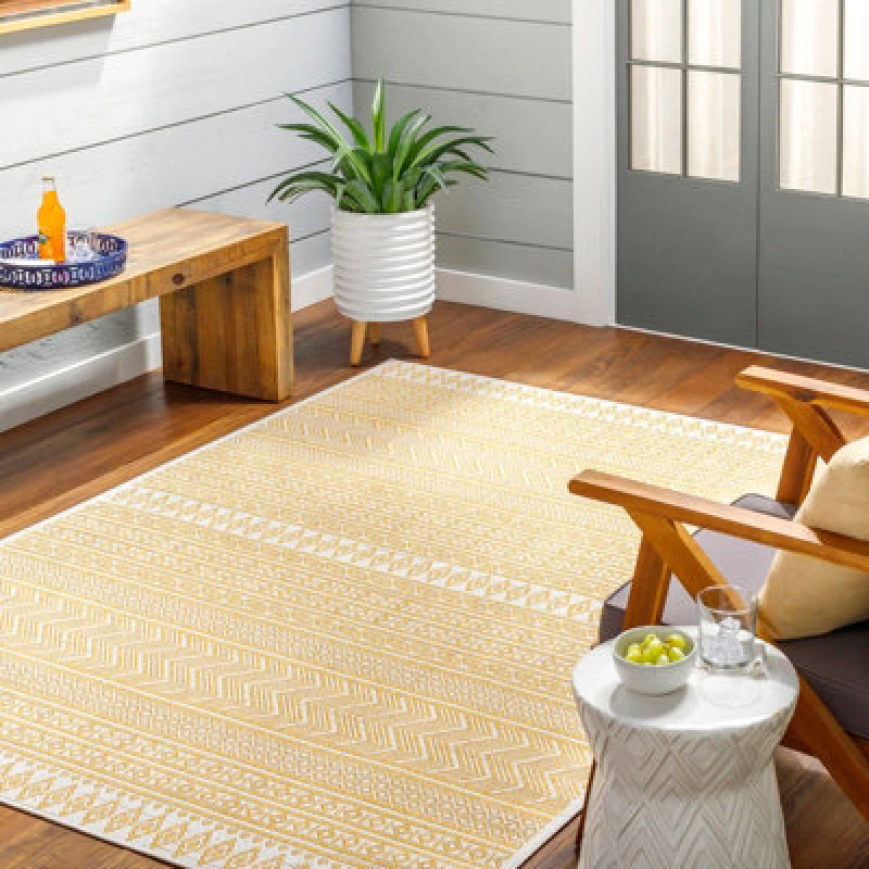 Image of Livabliss In- & Outdoor Global Saffron/beige Mimi Area Rug 130 X 180 Cm - Easy To Clean, Perfect For Patio, Balcony, Kitchen Or Dining Room