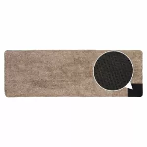 Image of Jvl Kensington Machine Washable Cotton Runner Barrier Doormat, 50X150Cm, Brown