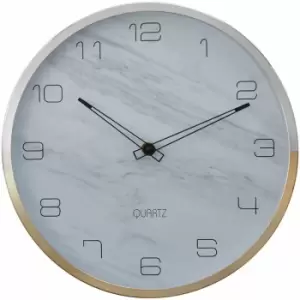 Image of Wall Clock Silver / Gold Finish Silver Frame Clocks For Living Room / Bedroom / Contemporary Style Round Shaped Design Metal Clocks 4 x 30 x 30