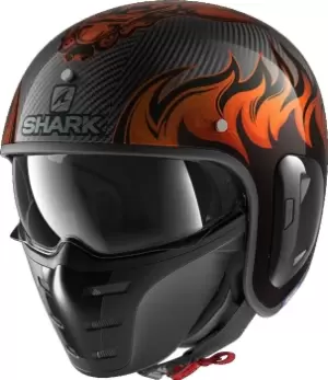 Image of Shark S-Drak 2 Dagon Carbon Jet Helmet, black-orange, Size XS, black-orange, Size XS