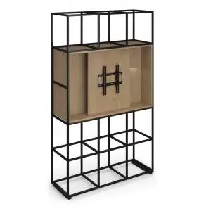 Image of Flux modular storage triple frame with media unit in kendal oak with