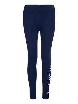 Image of Jack Wills Girls Script Legging - Navy, Size Age: 7-8 Years, Women