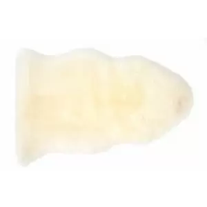Image of Sheepskin Cream Rug Bedroom Kids Childrens Rug Natural For Living Room And Hallways 100% Wool Fluffy Rugs 90 x 60 x 5 - Premier Housewares