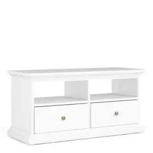 Image of Paris TV Unit 2 Shelves 2 Drawers In White