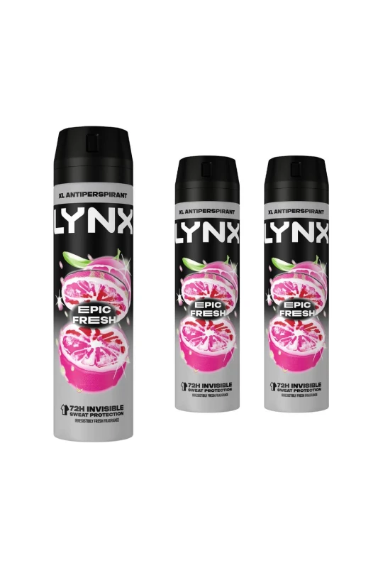 Image of Lynx 'Anti-Perspirant' Epic Fresh 72H Protection Deo, 3x200ml Pink male