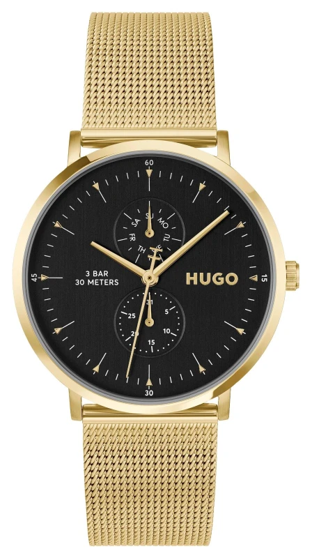 Image of HUGO 1530458 #STYLE Multi-Function Quartz (40mm) Black Dial Watch