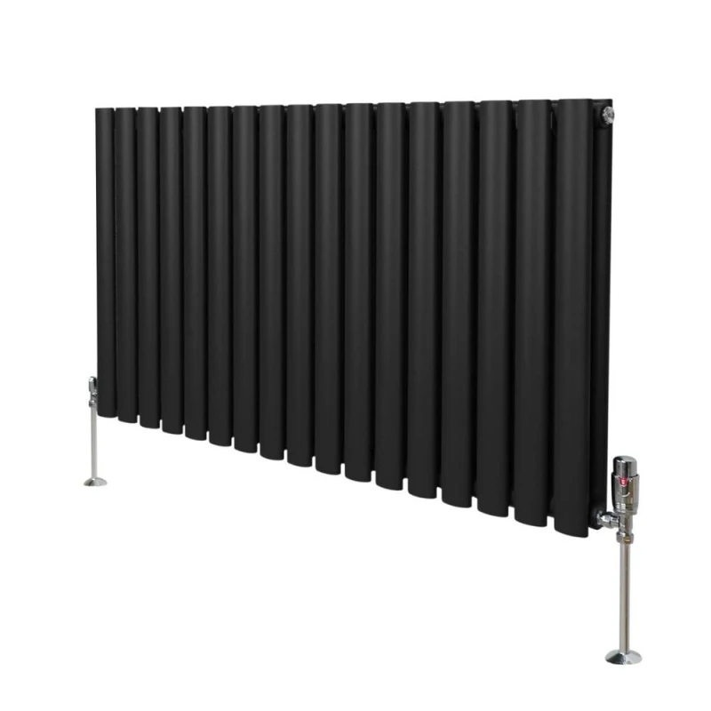 Image of Monstershop Oval Column Radiator & Valves - 600mm x 1020mm - Black unisex