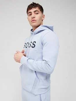 Image of BOSS Soody Logo Overhead Hoodie - Open Blue, Open Blue, Size L, Men