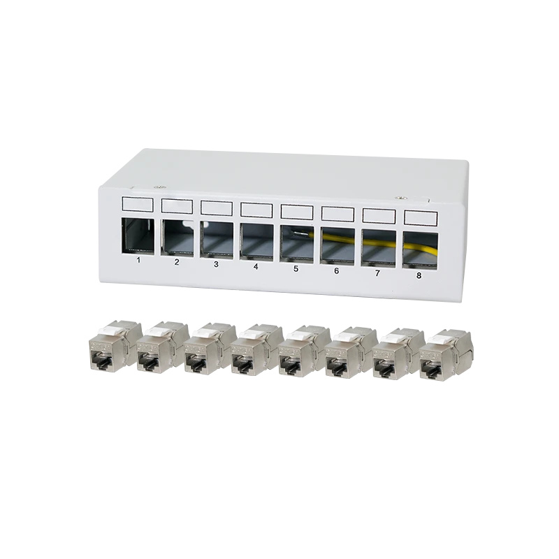 Image of LogiLink Patch panel 8 port with 8 Cat.6A Keystone modules