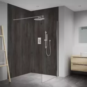 Image of Splashwall Elite Matt Deep Oak Brown Post-Formed 2 Sided Shower Wall Panel Kit (L)2420mm (W)1200mm (T)11mm