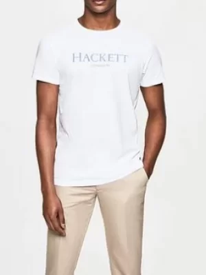 Image of Hackett Logo T-Shirt, White, Size L, Men