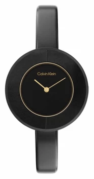 Image of Calvin Klein 25200024 Womens Black Dial Black Stainless Watch