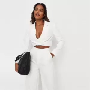 Image of Missguided Tailored Cropped Blazer - White