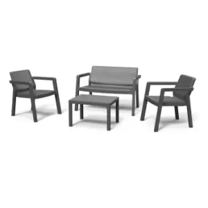 Image of Keter Emily Graphite Grey Rattan Effect 4 Seater Garden Furniture Set