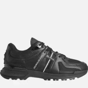 Image of Calvin Klein Jeans Mens Mix Runner Trainers - Triple Black - UK 8