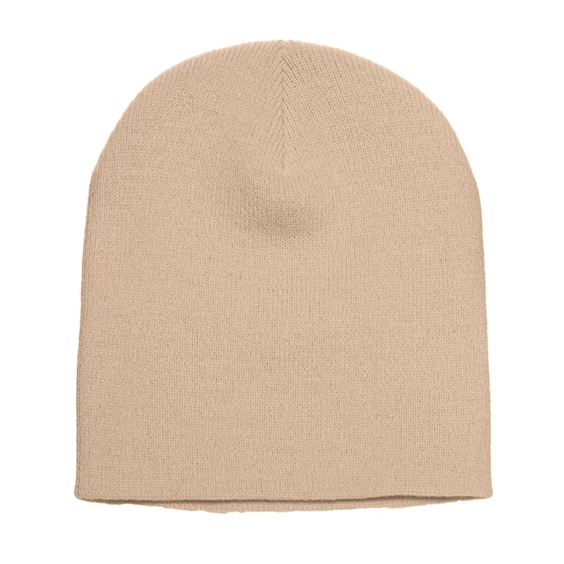 Image of Yupoong Mens Flexfit Heavyweight Standard Beanie Winter Hat in Light Brown Light Brown Male One Size