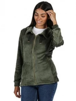 Image of Regatta Odelia Fz Velour Jacket, Khaki, Size 8, Women