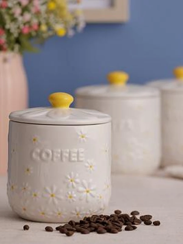 Image of Price & Kensington Daisy Set Tea, Coffee, Sugar Storage Jars 1600.758