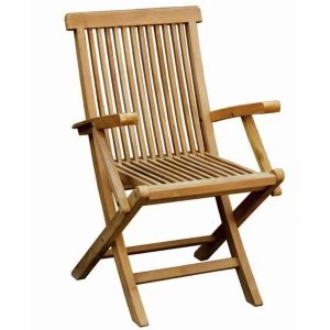 Image of Charles Bentley Teak Arm Chairs - Set of 2