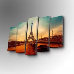 Image of 5PUC-093 Multicolor Decorative Canvas Painting (5 Pieces)