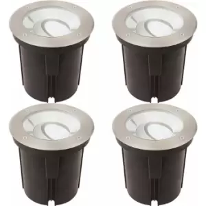Image of 4 pack Stainless Steel IP67 Ground Light - 16.5W Cool White Tilting Head led