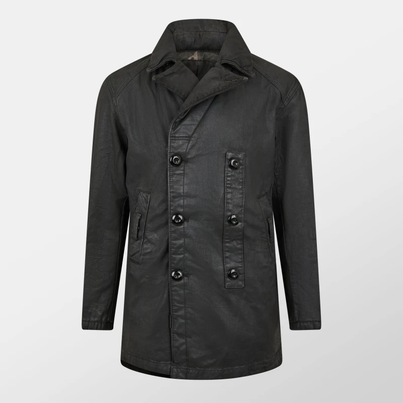 Image of G Star Mens Double Breasted Long Sleeve Slim Fit Peacoat Magma Cob male Small