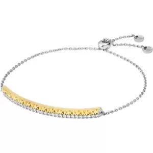 Image of Michael Kors Ladies Michael Kors 925 Silver Gold Bracelet - Silver
