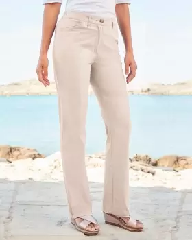 Image of Cotton Traders Womens Classic Straight-Leg Chino Trousers in Multi