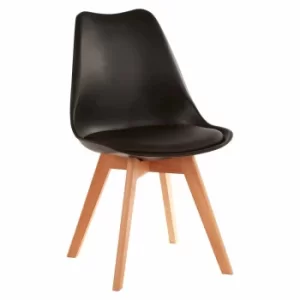 Image of Premier Housewares Stockholm Chair with Faux Leather Cushion, black