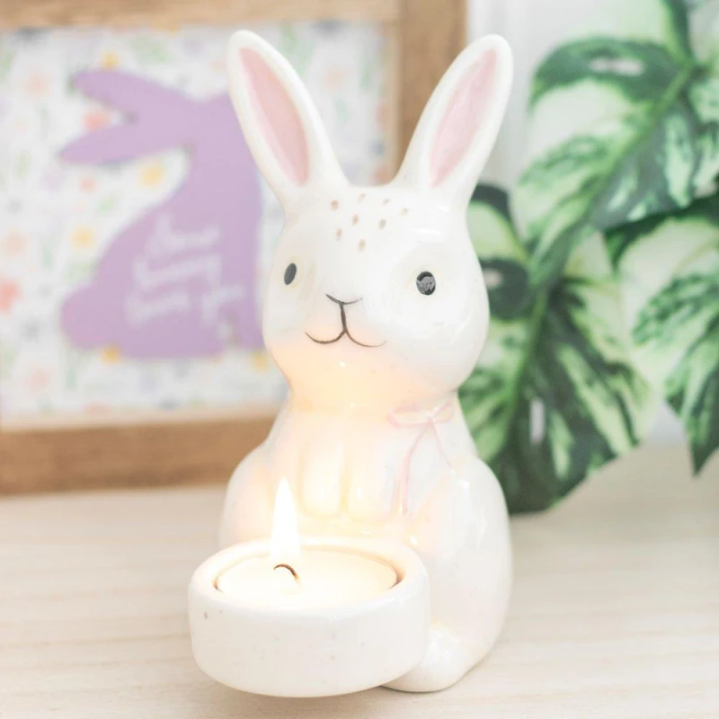 Image of Something Different Bunny Shaped Tealight Holder White unisex One Size