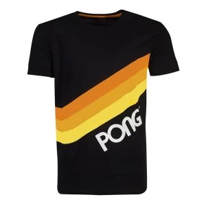 Image of Atari - Pong Wave Stripe Mens Medium T-Shirt - Black
