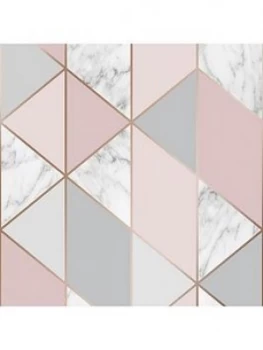 Image of Sublime Marble Blush Geo Wallpaper