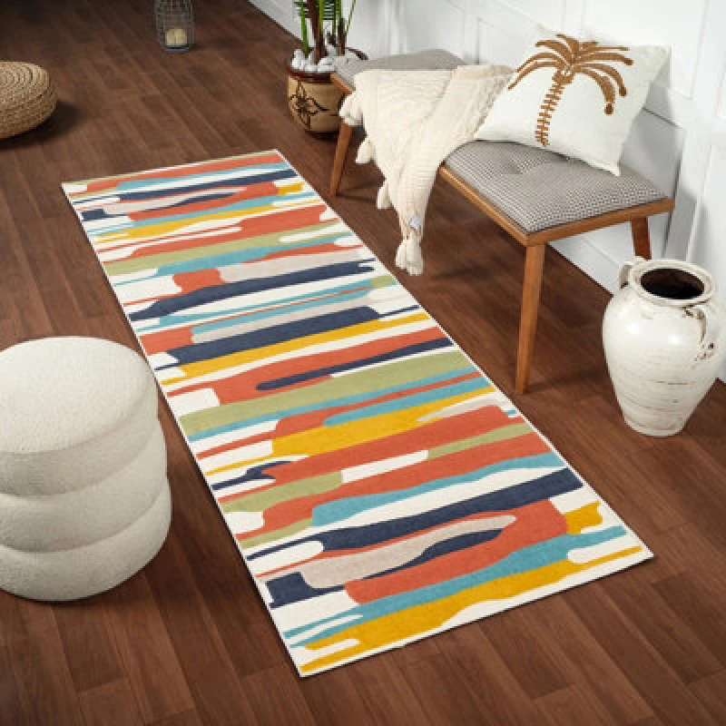 Image of Livabliss Scandi Modern Coral Pukka Runner Rug 80 X 220 Cm - Easy Care, Non Shedding, Ideal For Hallway Or Beside The Bed