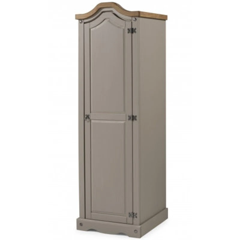Image of MERCERS FURNITURE Corona Grey Wax 1 Door Wardrobe 5060335869104