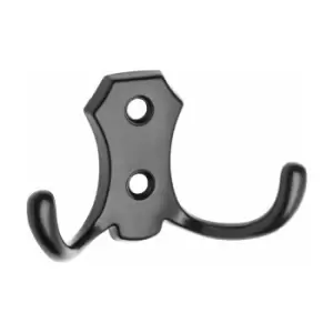 Image of Small Double Coat Hanger Hook Door Wall Bath BK24 Model - Colour Black - Pack of 50