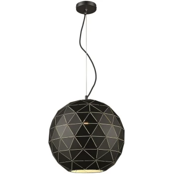 Image of Spring Lighting - 1 Light Large Dome Ceiling Pendant White, Matt Black, E27