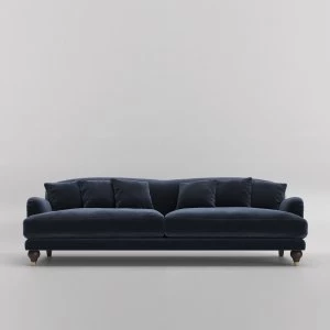 Image of Swoon Holton Velvet 3 Seater Sofa - 3 Seater - Ink