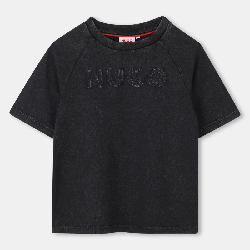 Image of HUGO Kids Logo T-Shirt Regular Fit T-Shirts 8Y Black 59175203175
