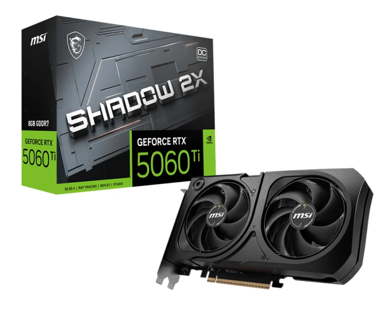Image of MSI GEFORCE RTX 5060 TI 8G SHADOW 2X OC PLUS graphics card NVIDIA 8GB