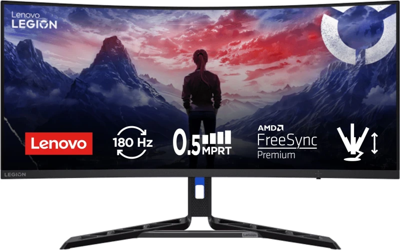 Image of Lenovo Legion R34W-30 34 QHD 180Hz 0.5ms UltraWide Curved Gaming Monitor 67C7GACBUK Black